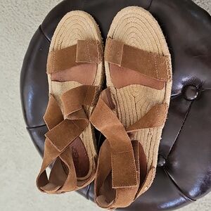 UGG Women's Mila Gladiator Espradille Chestnut Suede Sandals 8.5